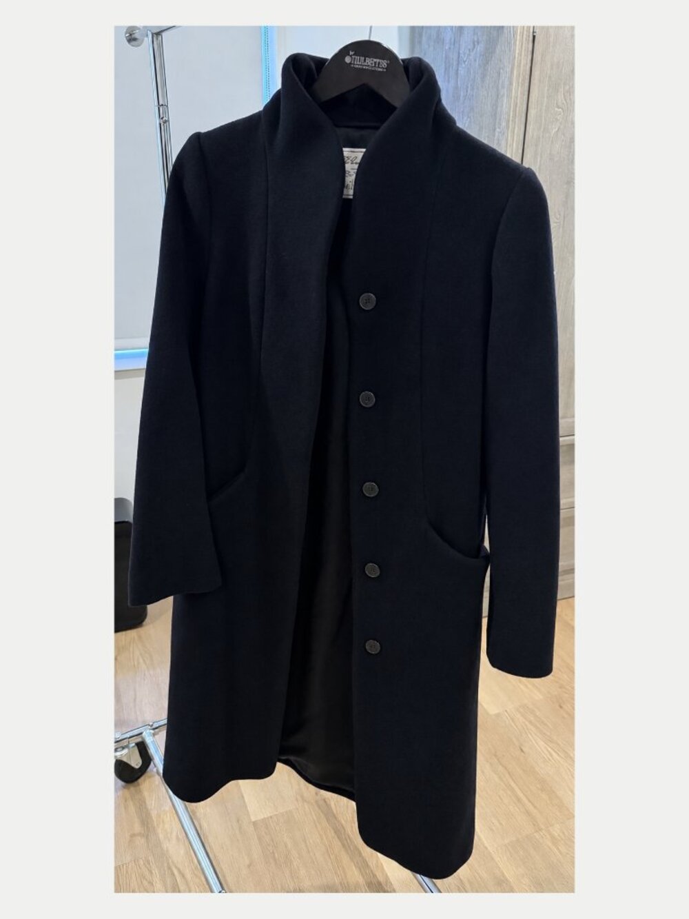 Wilfred Aritzia Black Cocoon Coat Italian Wool Cashmere 2XS